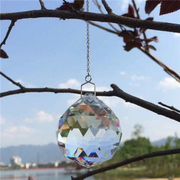 Suncatcher Crystals Ball Prism Window Rainbow Maker with Chain for Easy Hanging - Picture 2 of 7